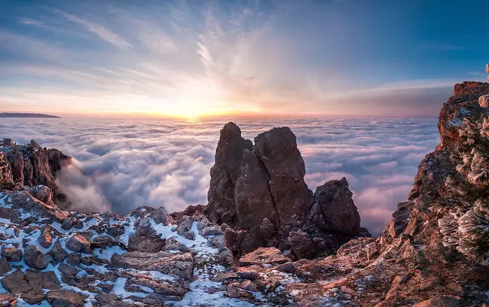 Crimea, Ai Petri, low clouds